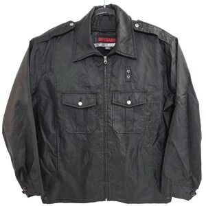 Dutyman Jacket Mens Large Black Nylon Police Duty Uniform Zip Pockets Work